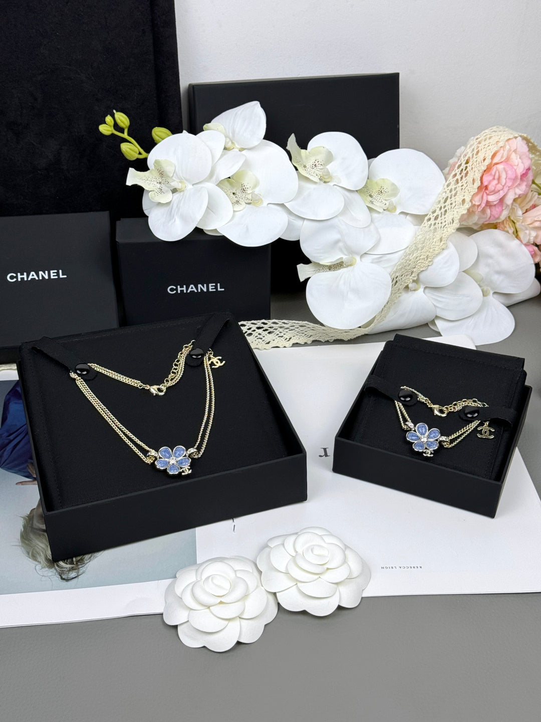 [⭐Maelin]New Blue Floral Double-Layer Necklace
