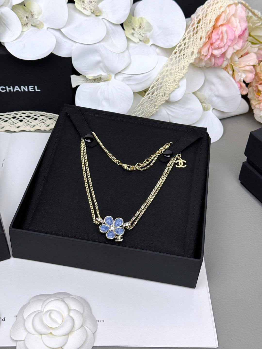 [⭐Maelin]New Blue Floral Double-Layer Necklace