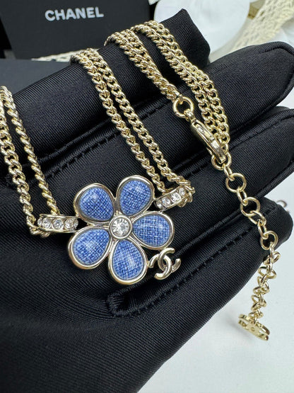 [⭐Maelin]New Blue Floral Double-Layer Necklace