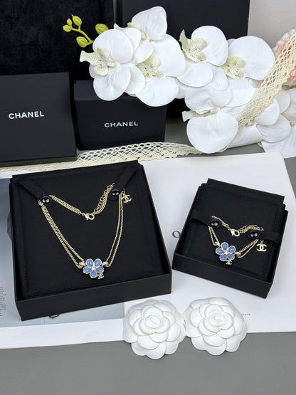 [⭐Maelin]VOLTE New Blue Floral Double-Layer Bracelet