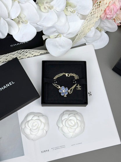 [⭐Maelin]VOLTE New Blue Floral Double-Layer Bracelet