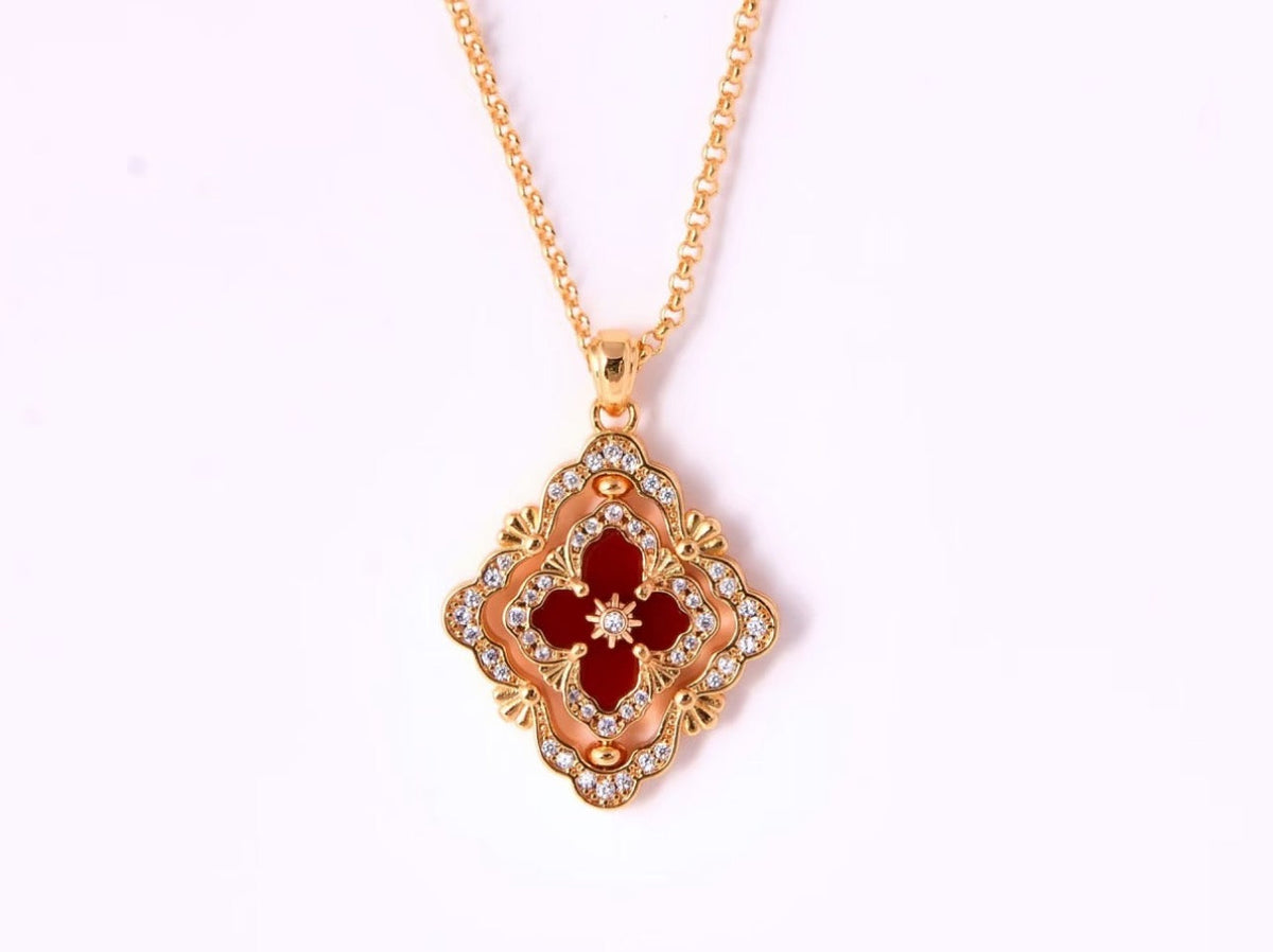 [⭐Maelin] B.C.L ENAMEL ROTATING SINGLE-DIAMOND NECKLACE（Various colors）