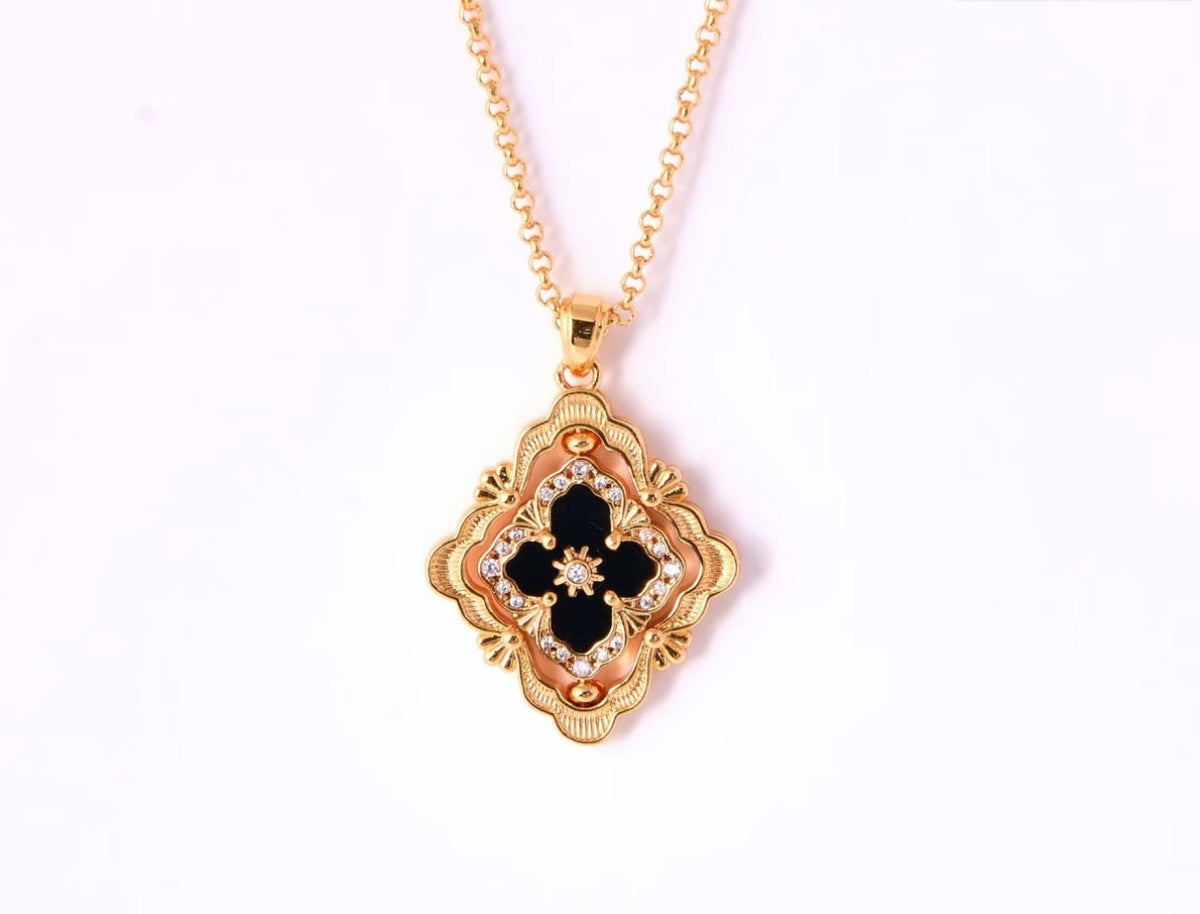 [⭐Maelin] B.C.L ENAMEL ROTATING SINGLE-DIAMOND NECKLACE（Various colors）