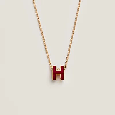 [⭐Maelin]HM CLIC RED ENAMEL GOLD NECKLACE
