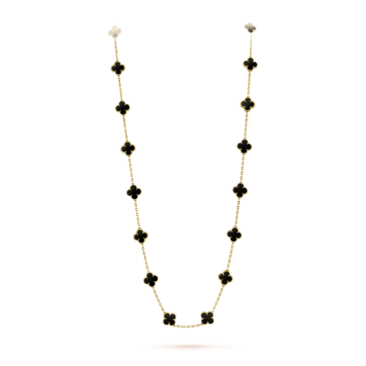 [⭐Maelin]CLOVER 20 MOTIFS ONYX NECKLACE