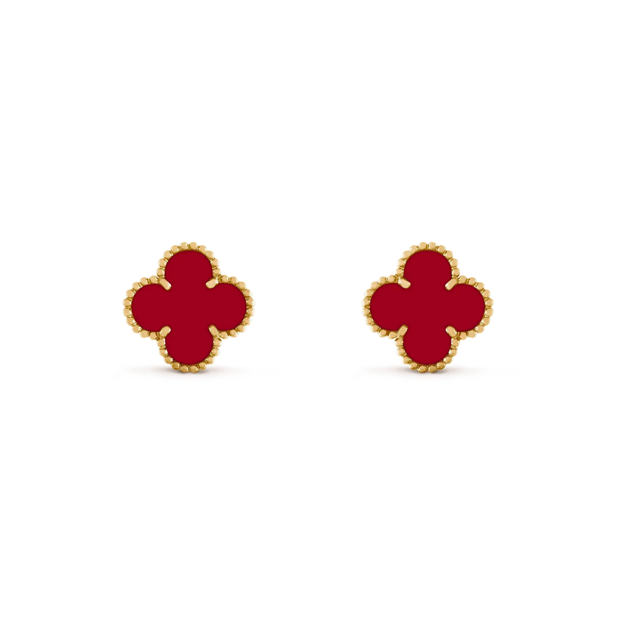 [⭐Maelin]CLOVER MEDIUM 1 MOTIFS CARNELIAN  EARRINGS