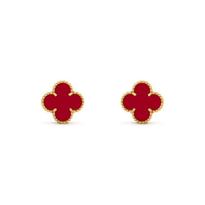 [⭐Maelin]CLOVER MEDIUM 1 MOTIFS CARNELIAN  EARRINGS