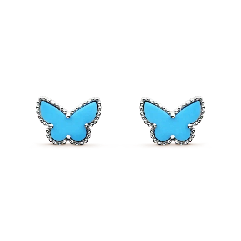 [⭐Maelin]BUTTERFLY TURQUOISE EARRINGS SILVER