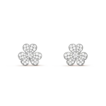 [⭐Maelin]CLOVER COMOS DIAMOND EARRINGS SILVER