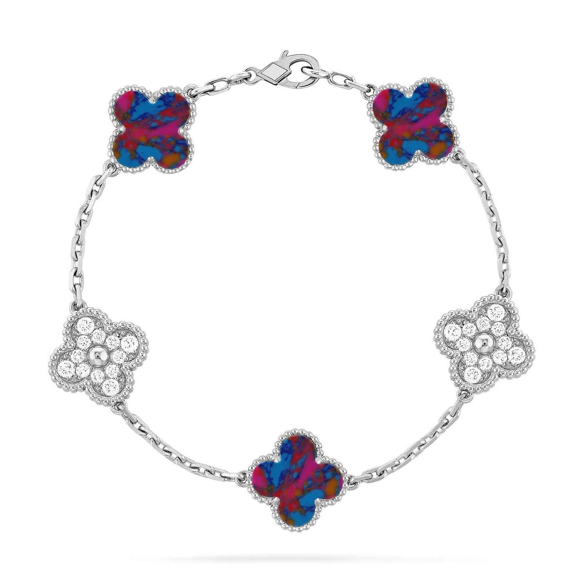 [⭐Maelin]CLOVER 5 MOTIF COLOR GEMSTONES BRACELET COLLECTION