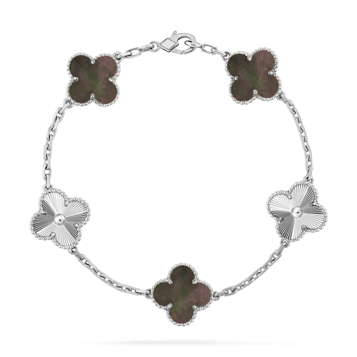 [⭐Maelin] CLOVER 5 MOTIF GRAY MOP BRACELET COLLECTION