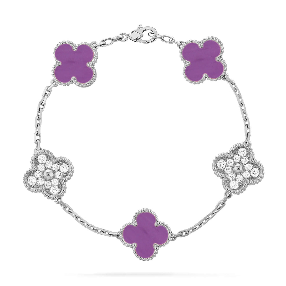 [⭐Maelin] CLOVER 5 MOTIF VIOLET BRACELET COLLECTION