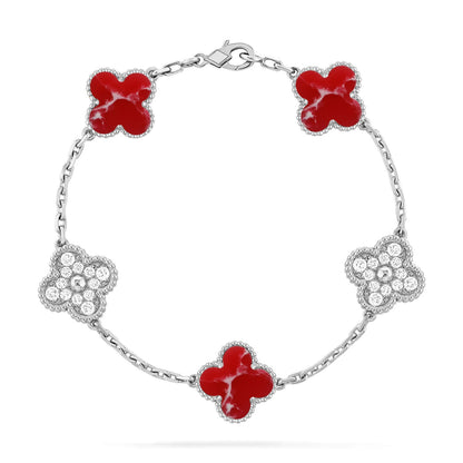 [⭐Maelin]CLOVER 5 MOTIF RED PATTERN BRACELET COLLECTION