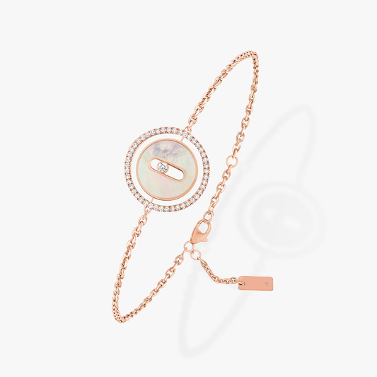 [⭐Maelin]Demo MOVE WHITE MOTHER OF PEARL PINK GOLD DIAMOND BRACELET