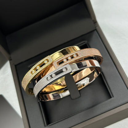 [⭐Maelin]Move Noa Rose Gold Pavé Diamond Bangle Bracelet