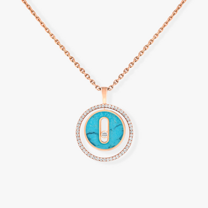 [⭐Maelin]Demo MOVE 1 DIAMOND TURQUOISE PINK GOLD DIAMOND NECKLACE