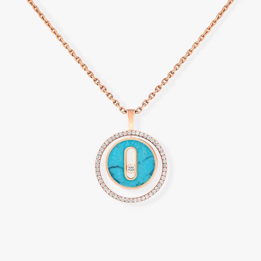 [⭐Maelin]Demo MOVE 1 DIAMOND TURQUOISE PINK GOLD DIAMOND NECKLACE