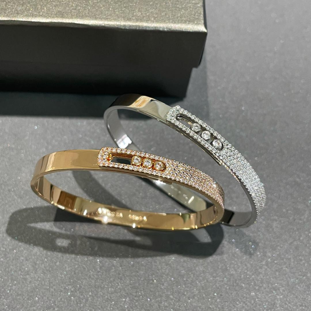 [⭐Maelin]Move Noa Rose Gold Pavé Diamond Bangle Bracelet