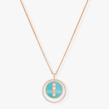[⭐Maelin]Demo MOVE 3 DIAMONDS TURQUOISE PINK GOLD DIAMOND NECKLACE