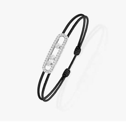 [⭐Maelin]Messika Care(s) pink cord pavé bracelet