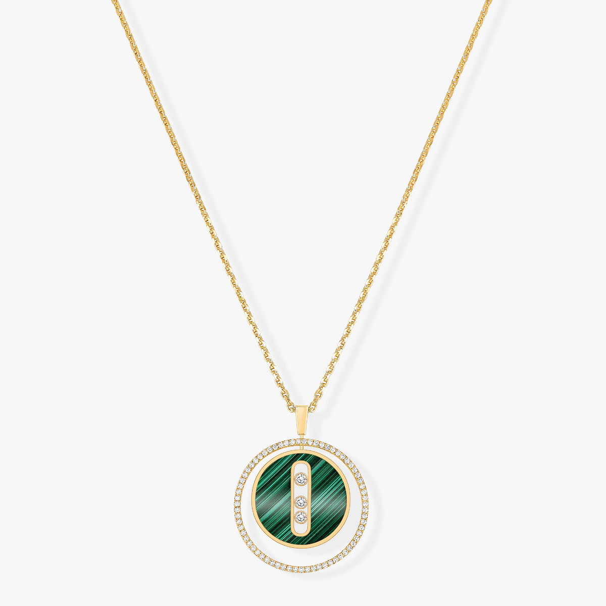 [⭐Maelin]Demo MOVE 3 DIAMOND MALACHITE GOLD DIAMOND NECKLACE