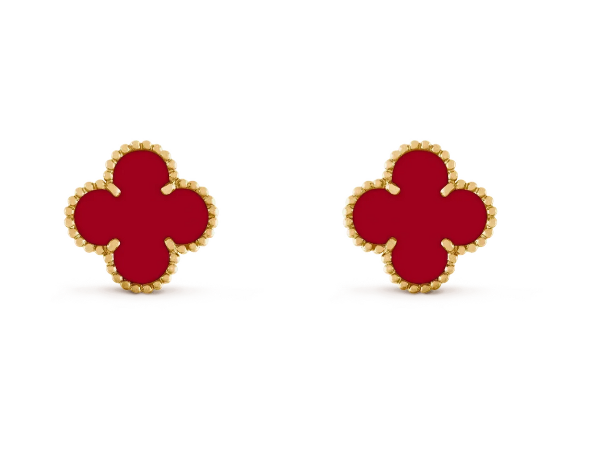 [⭐Maelin] CLOVER 20MM RED AGATE EARRINGS