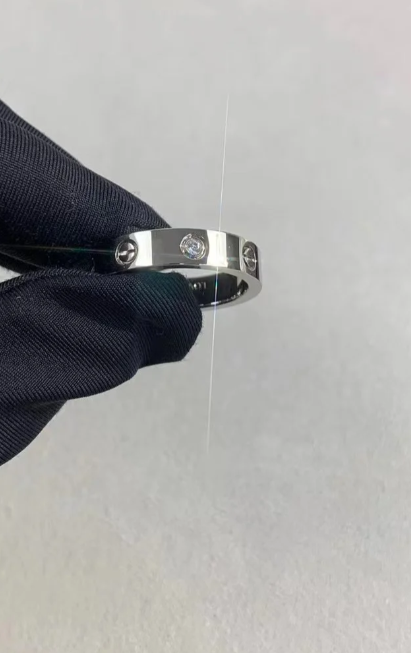 [⭐Maelin]LOVE RING 4MM 1 DIAMOND SILVER