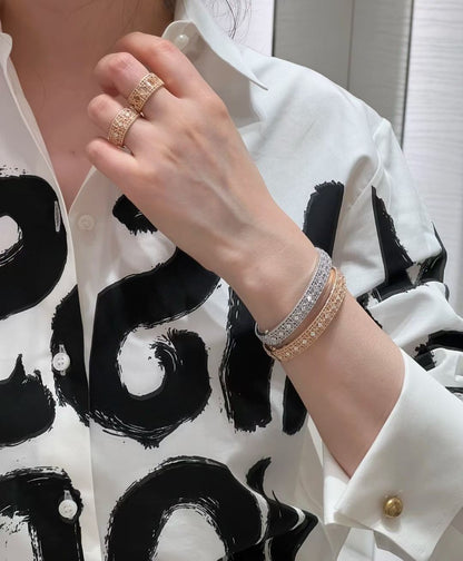 [⭐Maelin]2026 WOVEN-PATTERN BRACELET SET WITH FULL DIAMOND INLAY THREE-COLORS
