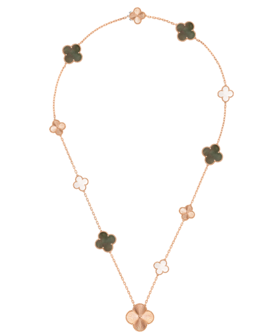 [⭐Maelin]DETACHABLE CLOVER 15(11+4) FLOWER SILVER NECKLACE SET