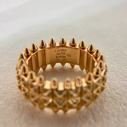 [⭐Maelin]CLASH DOUBLE-ROW RIVET RING WITH DIAMOND SETTING
