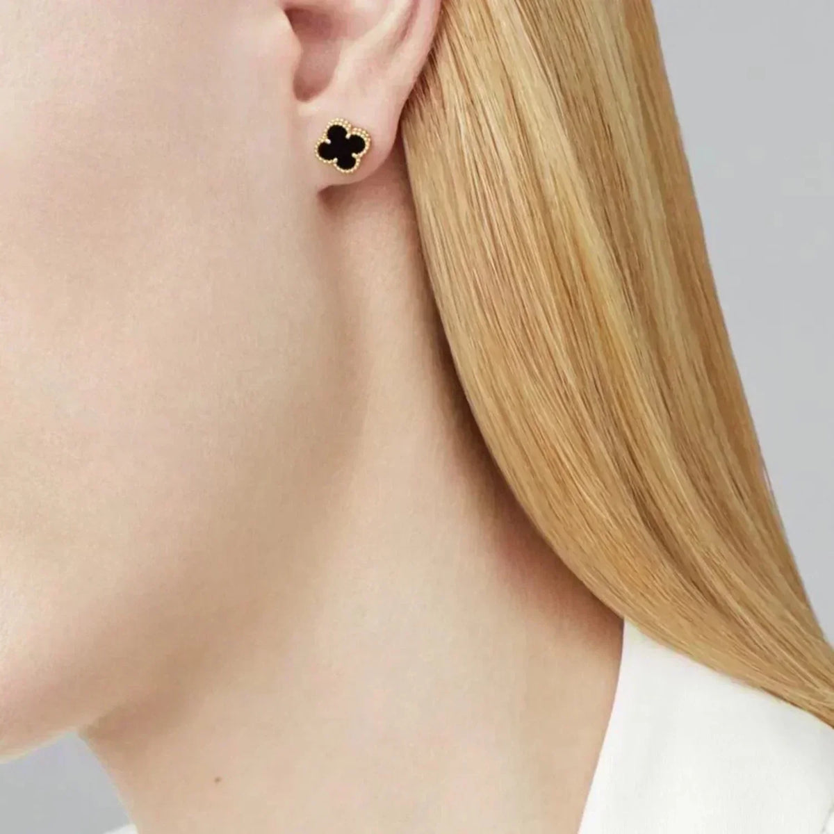 [⭐Maelin]CLOVER MINI 9.5MM BLACK MOP EARRINGS
