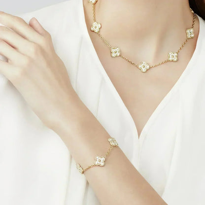 [⭐Maelin] CLOVER 5 MOTIF FULL DIAMOND BRACELET COLLECTION