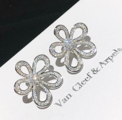 [⭐Maelin]FLOWERLACE EARRINGS FULL DIAMONDS