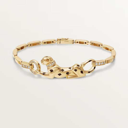 [⭐Maelin]PANTHERE HALF DIAMOND ON CHAIN BRACELET