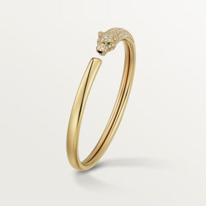 [⭐Maelin]PANTHERE HALF DIAMOND OPEN BRACELET