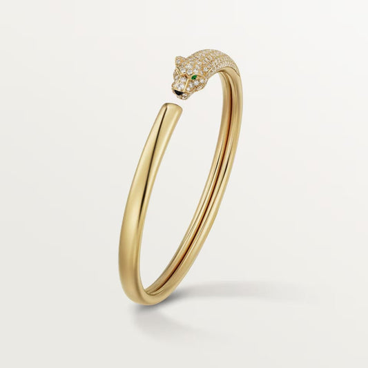 [⭐Maelin]PANTHERE HALF DIAMOND OPEN BRACELET