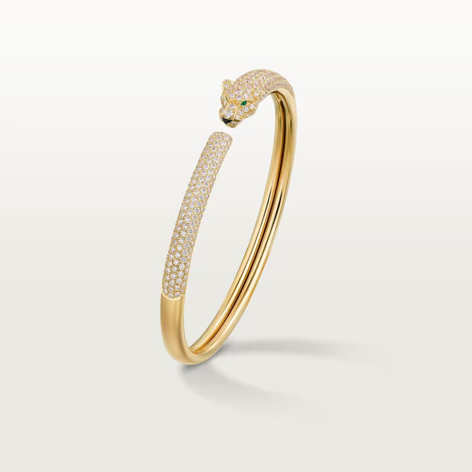 [⭐Maelin]PANTHERE FULL DIAMOND OPEN BRACELET