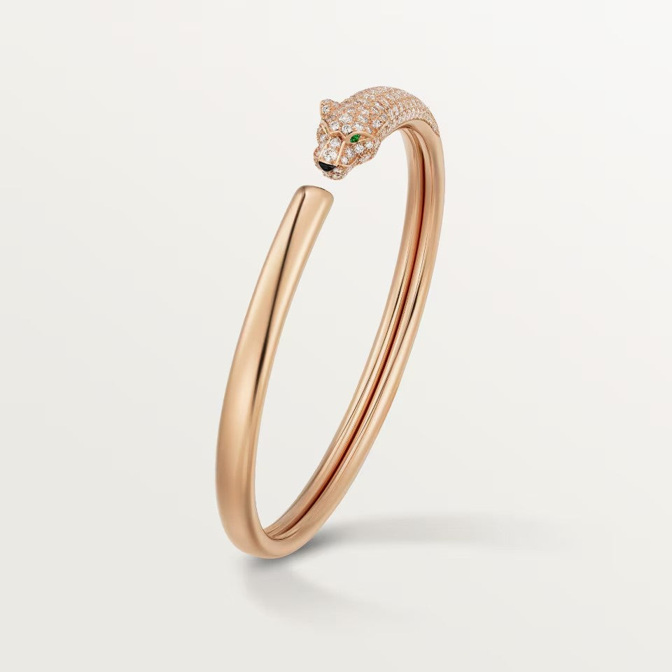[⭐Maelin]PANTHERE HALF DIAMOND OPEN BRACELET