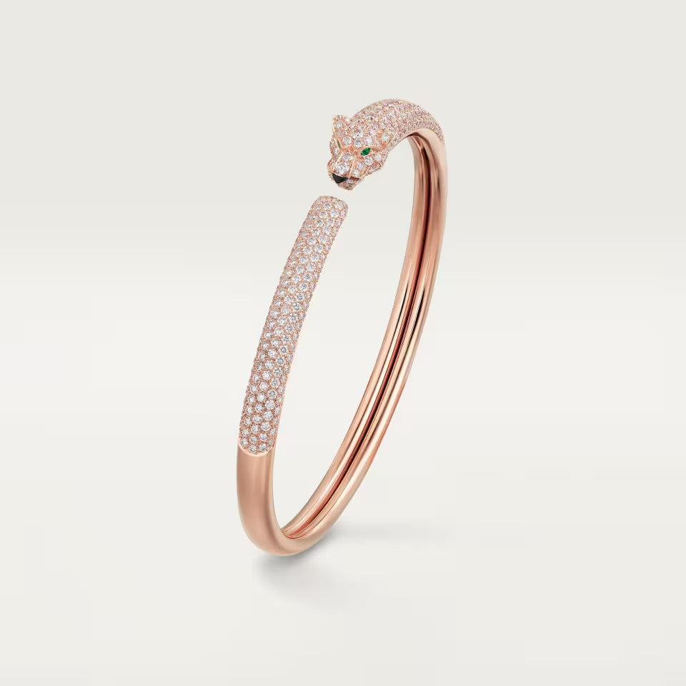 [⭐Maelin]PANTHERE FULL DIAMOND OPEN BRACELET