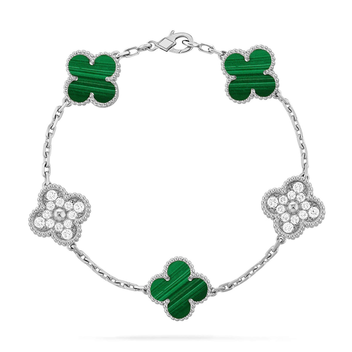 [⭐Maelin] CLOVER 5 MOTIF MALACHITE BRACELET COLLECTION