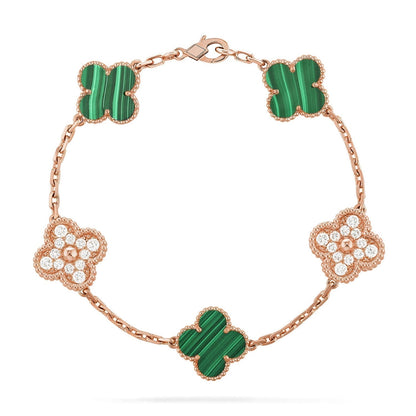 [⭐Maelin] CLOVER 5 MOTIF MALACHITE BRACELET COLLECTION