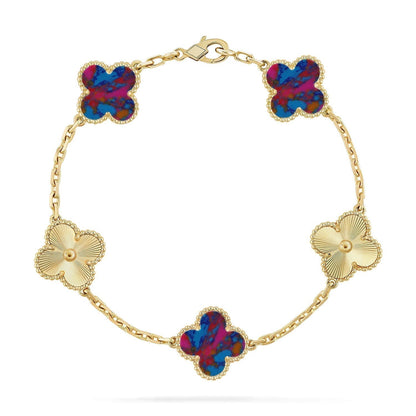 [⭐Maelin]CLOVER 5 MOTIF COLOR GEMSTONES BRACELET COLLECTION