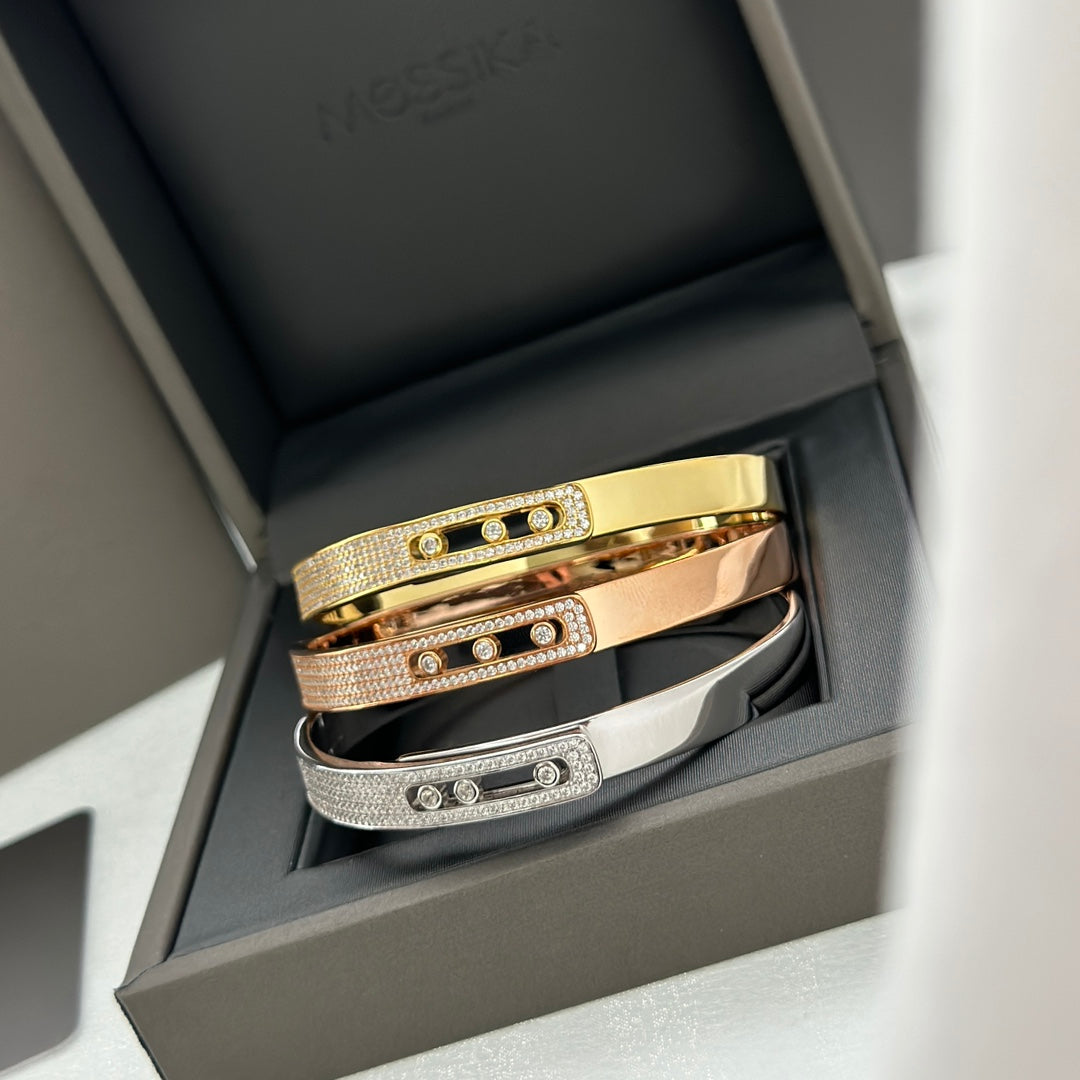 [⭐Maelin]Move Noa Rose Gold Pavé Diamond Bangle Bracelet
