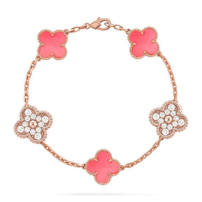[⭐Maelin] CLOVER 5 MOTIFS  PINK MOP BRACELET COLLECTION