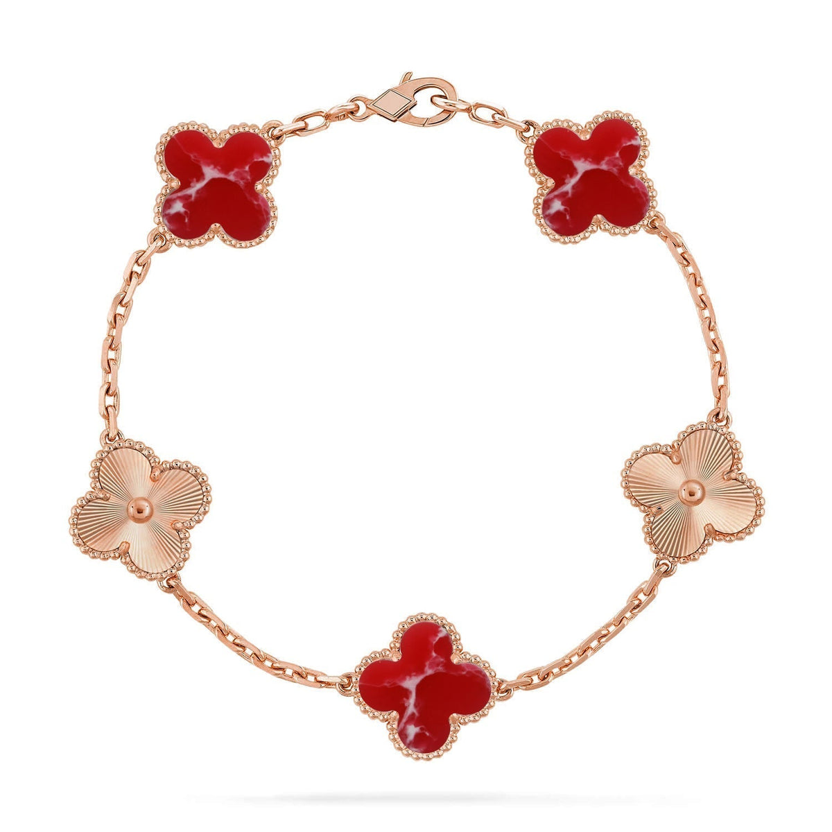 [⭐Maelin]CLOVER 5 MOTIF RED PATTERN BRACELET COLLECTION