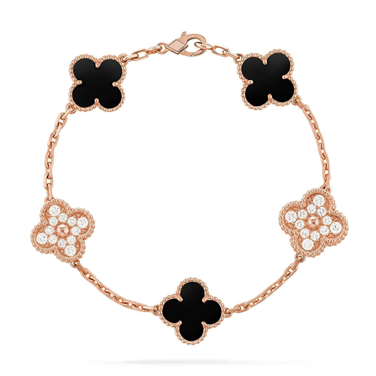 [⭐Maelin] CLOVER 5 MOTIF ONYXS BRACELET COLLECTION