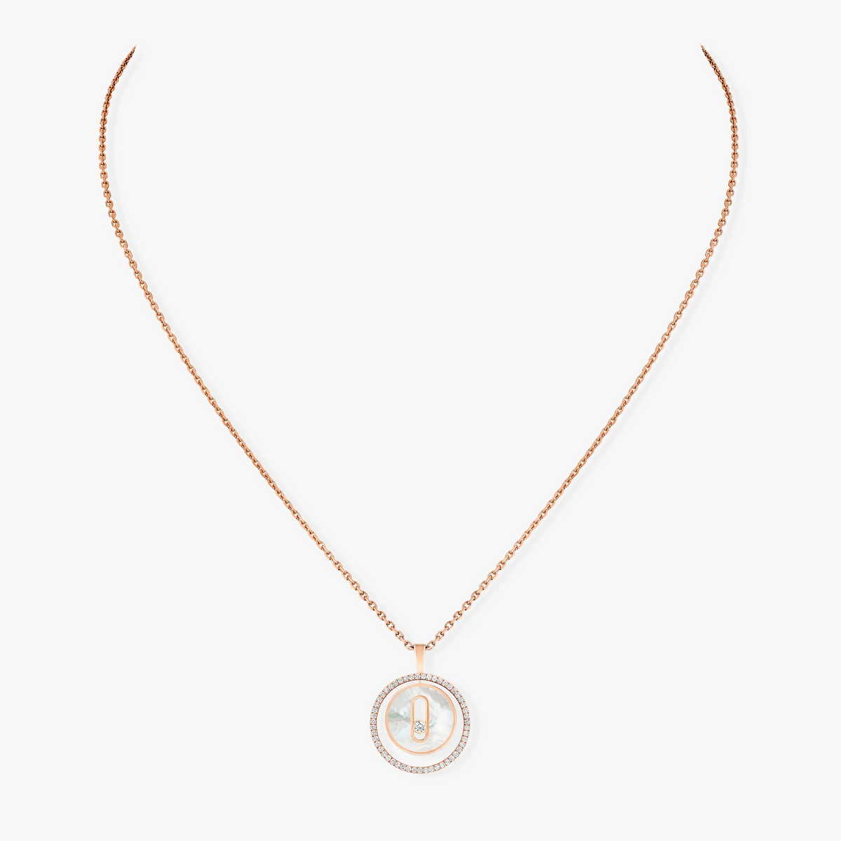[⭐Maelin]Demo MOVE 1 DIAMOND WHITE MOTHER OF PEARL PINK GOLD DIAMOND NECKLACE