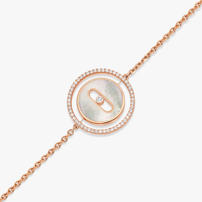 [⭐Maelin]Demo MOVE WHITE MOTHER OF PEARL PINK GOLD DIAMOND BRACELET
