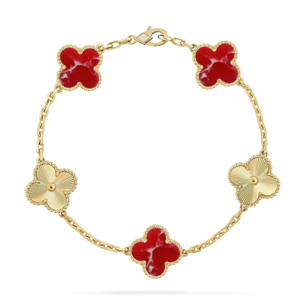 [⭐Maelin]CLOVER 5 MOTIF RED PATTERN BRACELET COLLECTION