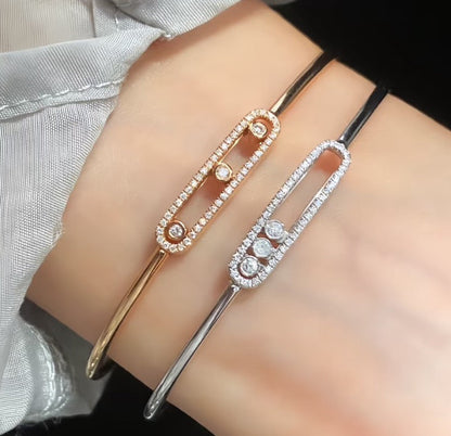 [⭐Maelin]Move Pavé Diamond Bangle Bracelet M